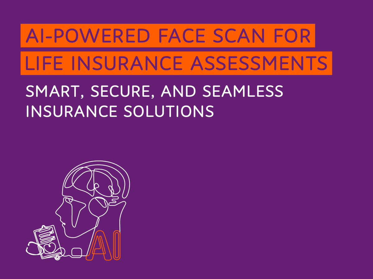 AI-powered face scan for life insurance assessments – smart & secure insurance solutions with Tharwatalwatan. Line art of a head
